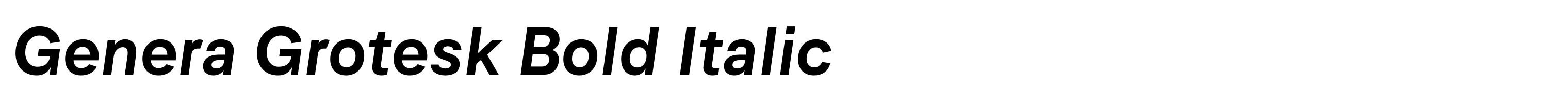 Genera Grotesk Bold Italic
